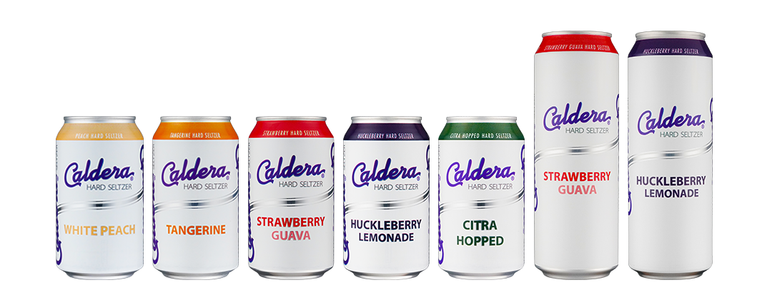 Hard seltzer cans from Caldera Brewing